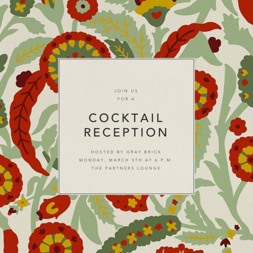 Termez Crewel - Cocktail Party Invitation by Oscar de la Renta