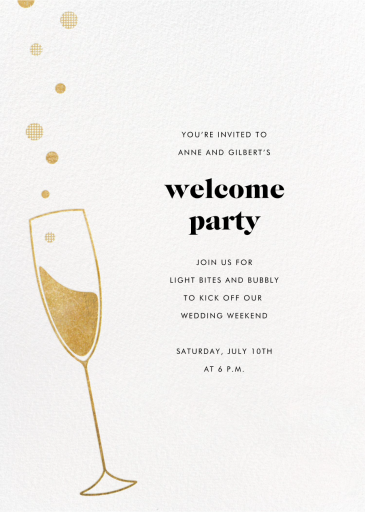 Champagne Flute - Welcome Party Invitation by Paperless Post