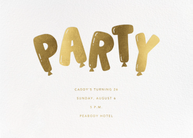 Party Balloon Letters - Birthday Invitation by Sugar Paper
