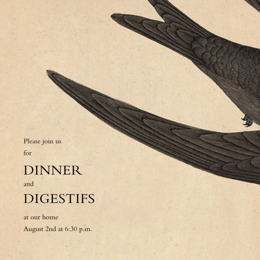 Swallow - BBQ Invitation by John Derian - Back