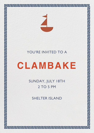 Points of Sail - BBQ Invitation by Jonathan Adler