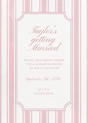 Ticking Stripes - Bridal Shower Invitation by Paperless Post