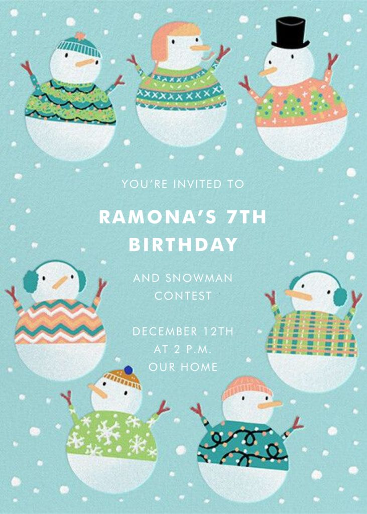 Snow Joy Invitation