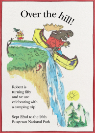 Over the Hill - Birthday Invitation by Richard Scarry