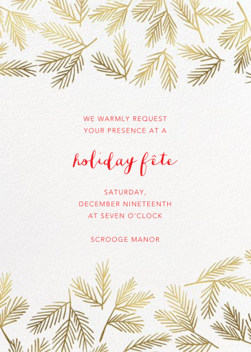 Brushed With Pine - Christmas Party Invitation by Meri Meri