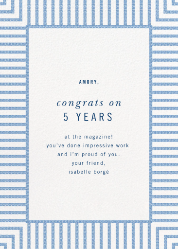 Seersucker Stripe - Work Anniversary Card by kate spade new york