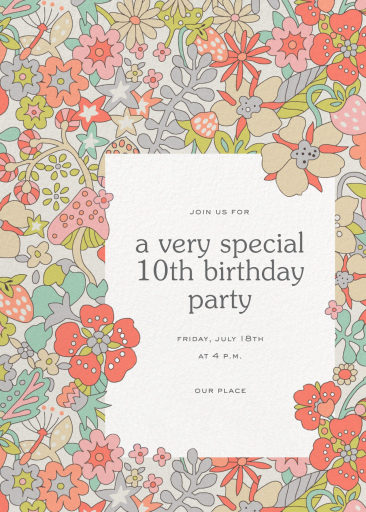 Flower Tops - Birthday Invitation by Liberty