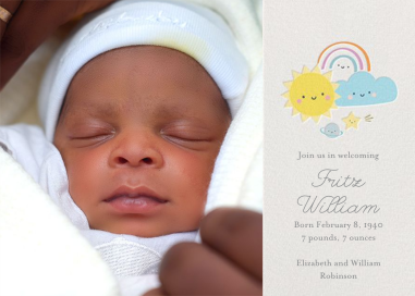 Smiling Skies Photo - Birth Announcement by Little Cube
