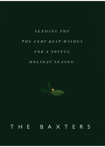Deck the Halls Botanical Card - Back