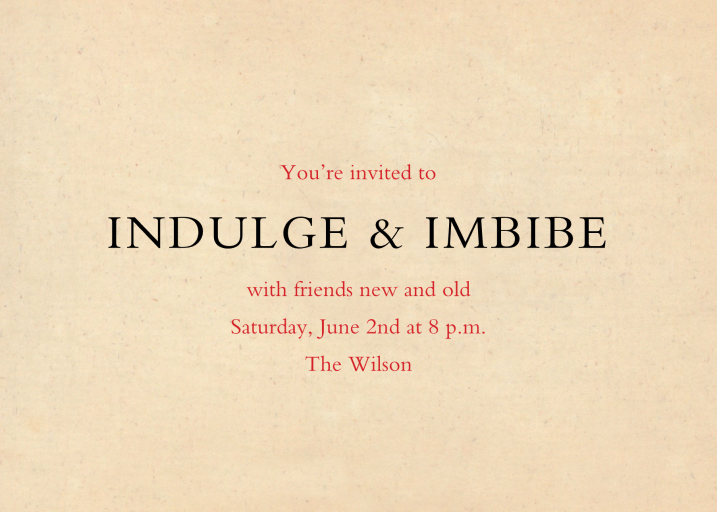 Red Letter Party (Invitation) - Beach Party Invitation by John Derian - Back