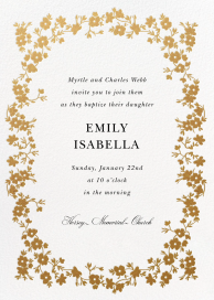 Gilded Petals - Baptism & Christening Invitation by  Monique Lhuillier