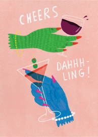 Cheers Darling - Greeting Card by Carolyn Suzuki Studio