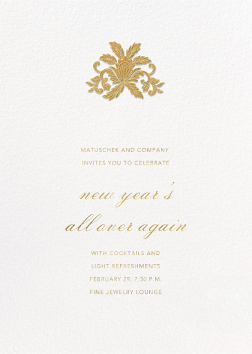 Leaf Lace II - Corporate Reception Invitation by Oscar de la Renta