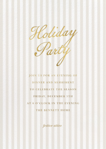 Pale Stripes Holiday - Party Invitation by Sugar Paper