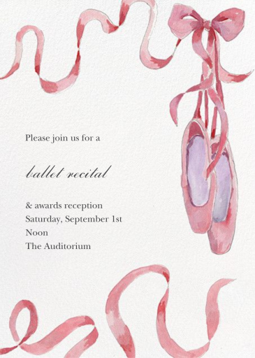 Birthday Ballerina - Recital Invitation by Happy Menocal