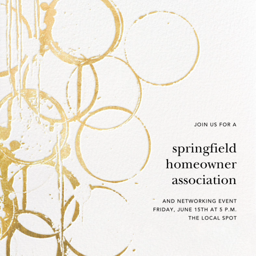 Metallic Circles Watermark - Happy Hour Invitation by Kelly Wearstler