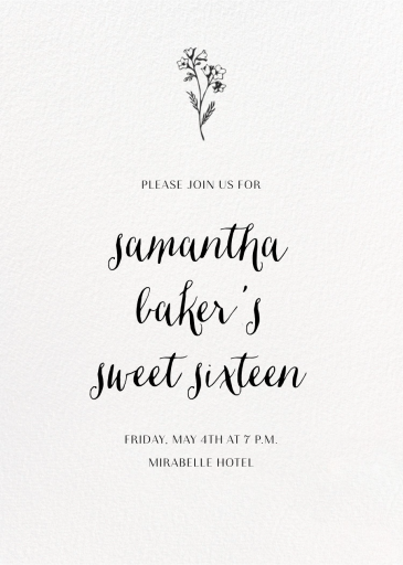 Full-Page Photo Tall (Double-Sided) - Sweet 16 Invitation by Paperless Post - Back