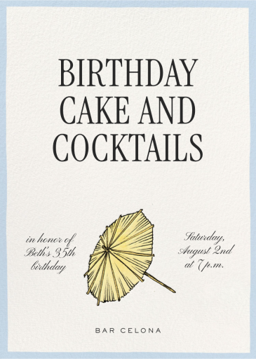 Cocktail Umbrella - Invitation by Martha Stewart