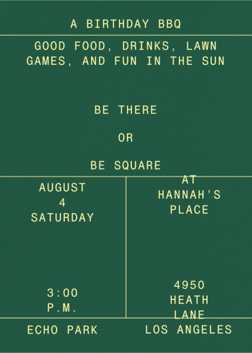 The Deets - Birthday Invitation by Goods Gang