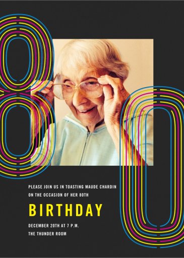 Neon Decades - Birthday Invitation by Paperless Post