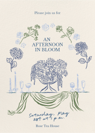 Invitación a una merienda con motivos florales
