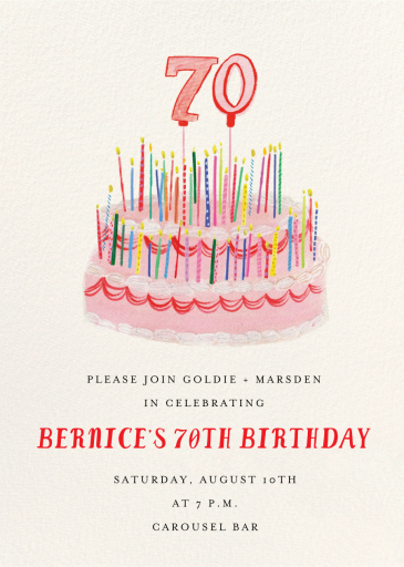 All the Candles - 70th Birthday Invitation by Mr. Boddington's Studio