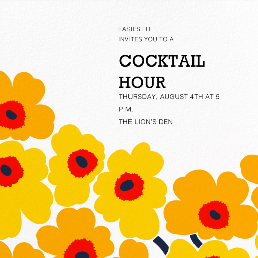 Unikko (Square) - Cocktail Party Invitation by Marimekko