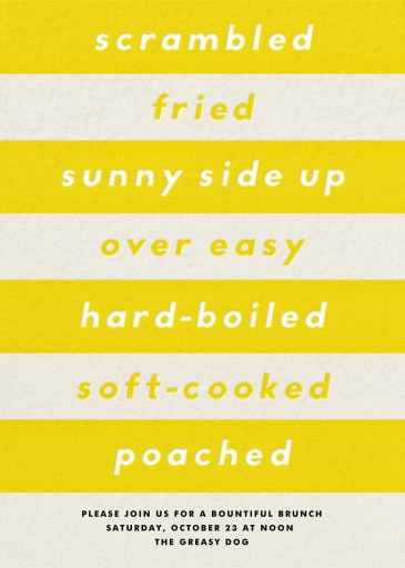 Egg Types - Get-Together Invitation by The Indigo Bunting