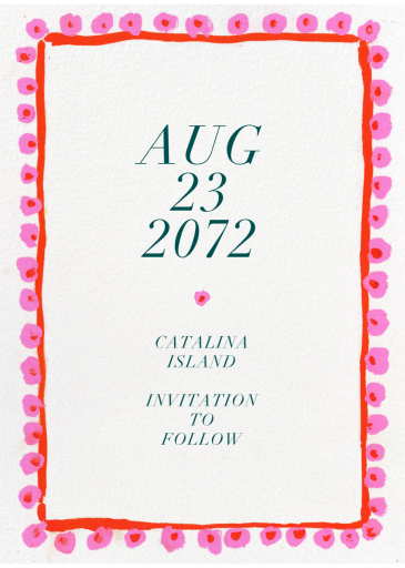 Blooming Border - Save the Date by Iris + Marie - Back