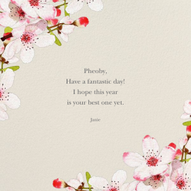 Blushing Blossoms - Birthday Card by Felix Doolittle