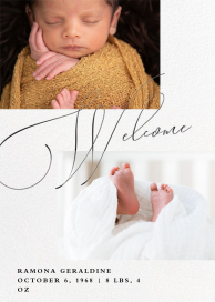 Welcome Script - Birth Announcement by Paper Source