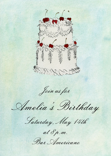 Cherry Cake Sketch Invitation