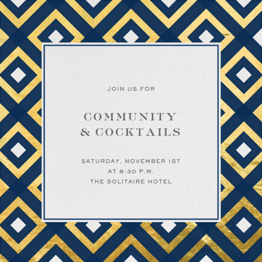 Gold Diamond Tile - Cocktail Party Invitation by Jonathan Adler