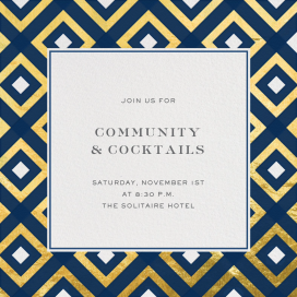 Gold Diamond Tile - Cocktail Party Invitation by Jonathan Adler