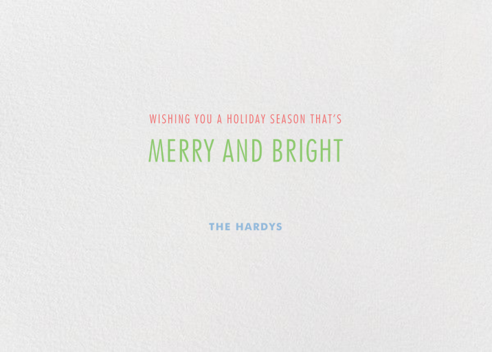 Holly Go Brightly - Holiday Card by Paperless Post - Back