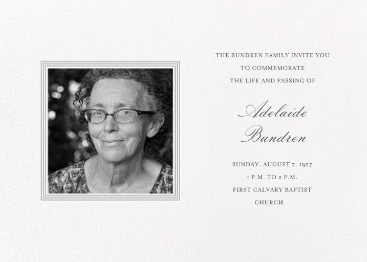 Square Frame - Celebration of Life Invitation by Paperless Post