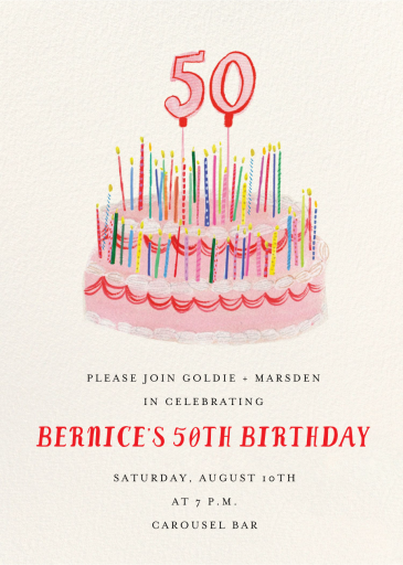 All the Candles - 50th Birthday Invitation by Mr. Boddington's Studio