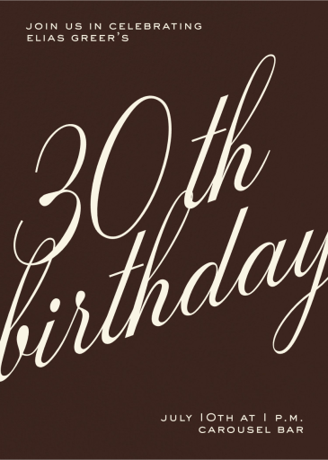 Milestone Script - Birthday Invitation by Paperless Post