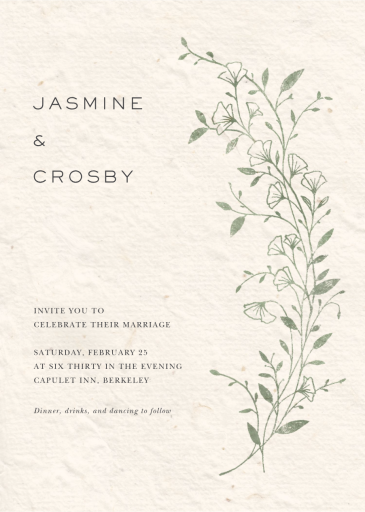 Botanical Pressed Wildflower - Wedding Invitation by Paperless Post