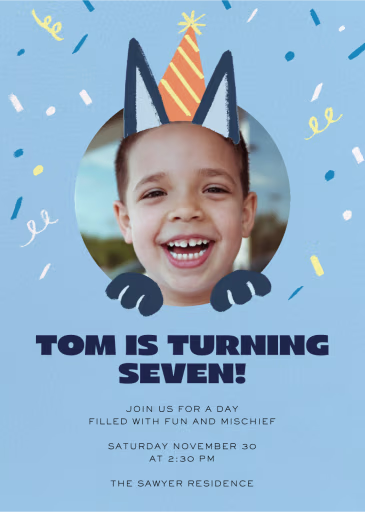 Blue Pup Photo - Birthday Invitation by Paperless Post