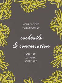Inked flowers - Cocktail Party Invitation by Linda and Harriett