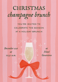 Pink Striped Champagne Invitation