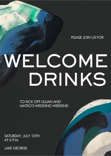 Midnight Brushstrokes - Welcome Party Invitation by Moglea