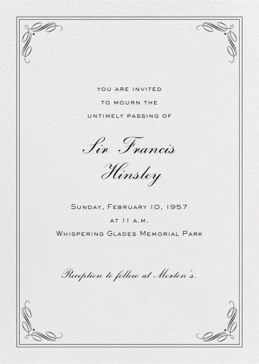 Regency Tall - Celebration of Life Invitation by Paperless Post