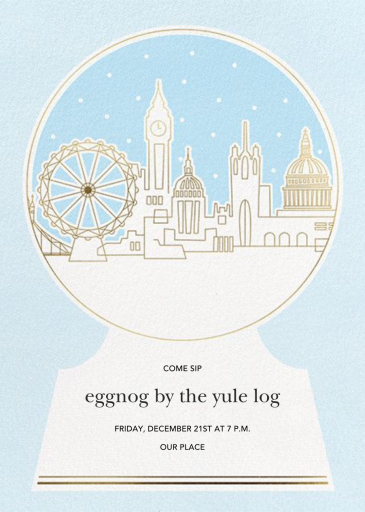 Skyline Snowglobe - Winter Party Invitation by Paperless Post