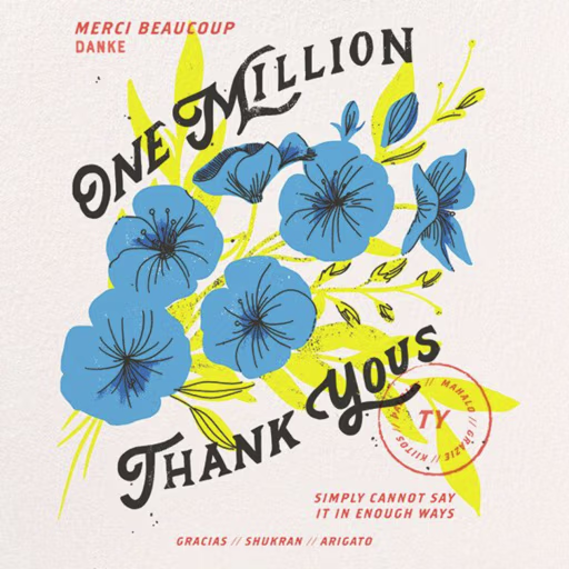 One Million (Dylan Mierzwinski) - Thank You Card by Red Cap Cards