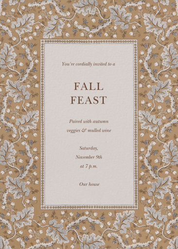 Autumn Filigree - Fall Party Invitation by Schumacher