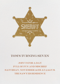 Sheriff Badge - Birthday Invitation by Paperless Post