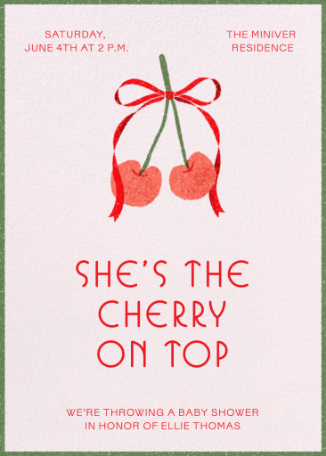 Cherry Bow - Baby Shower Invitation by Paperless Post