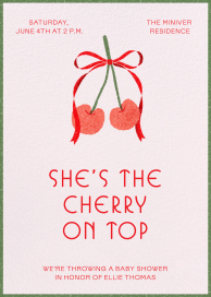 Cherry Bow - Baby Shower Invitation by Paperless Post